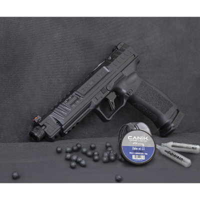 PISTOLET CANIK RIVAL CO2 C50 BLACK + 100 Billes Caoutchouc + Mallette