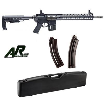 CARABINE TAC R1 HAMMERLI CAL 22LR, 10 COUPS + 2 CHARGEURS 30 COUPS + Mallette 110 cm.